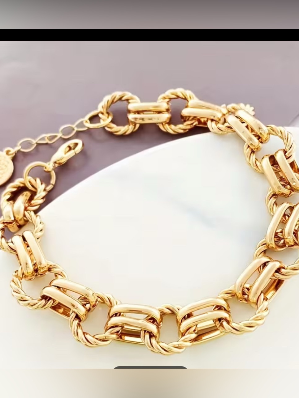 Elegant Gold Link Bracelet For Women  Designer Style